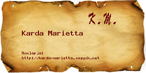 Karda Marietta névjegykártya